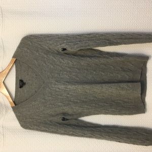 Talbots Grey Cashmere Cable Knit Sweater sz small